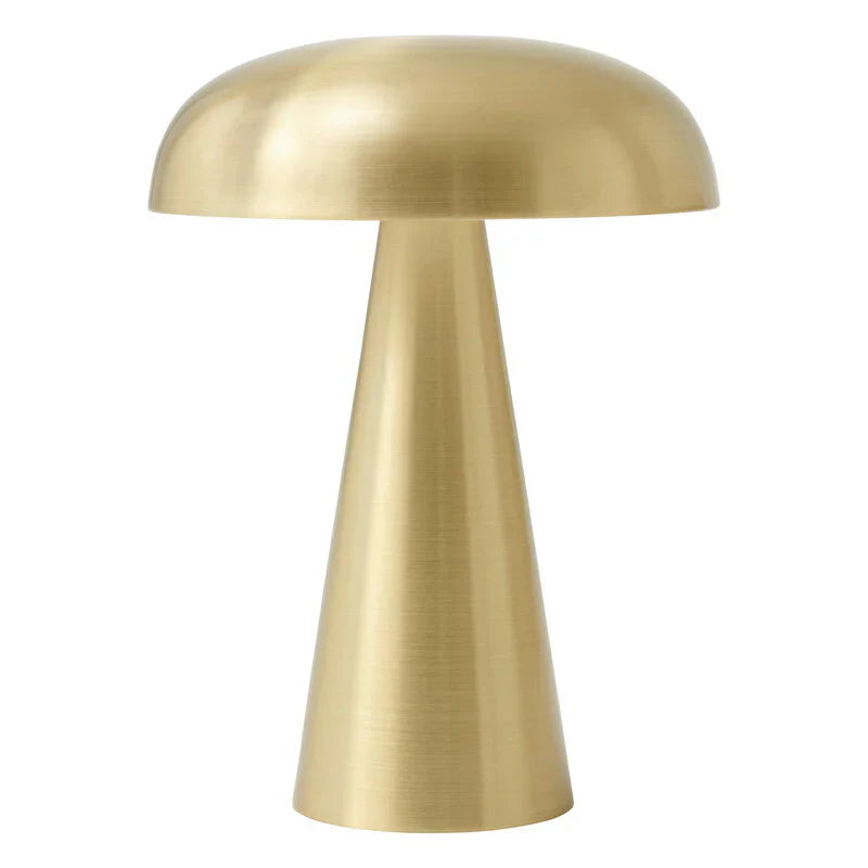 Oppladbar sopp bordlampe i moderne design. Trådløs LED-lampe for koselig stemningslys på nattbord/stue.