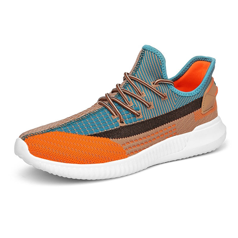Oransje lette & pustende joggesko for menn; optimal komfort for løping, trening & hverdag.