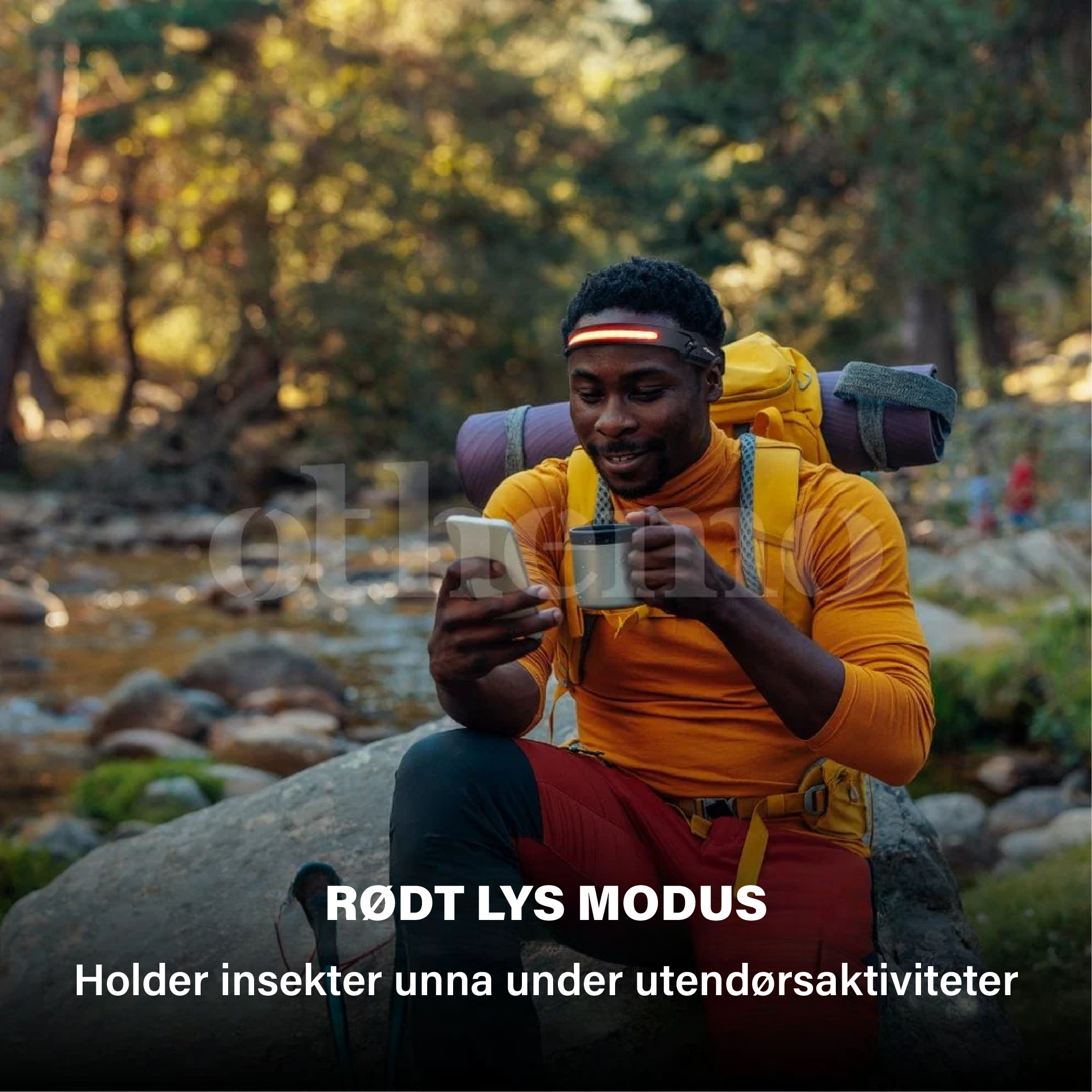 Othemo 230° LED-hodelykt: oppladbar, vanntett og håndfri for utendørsarbeid, camping og mekaniker.