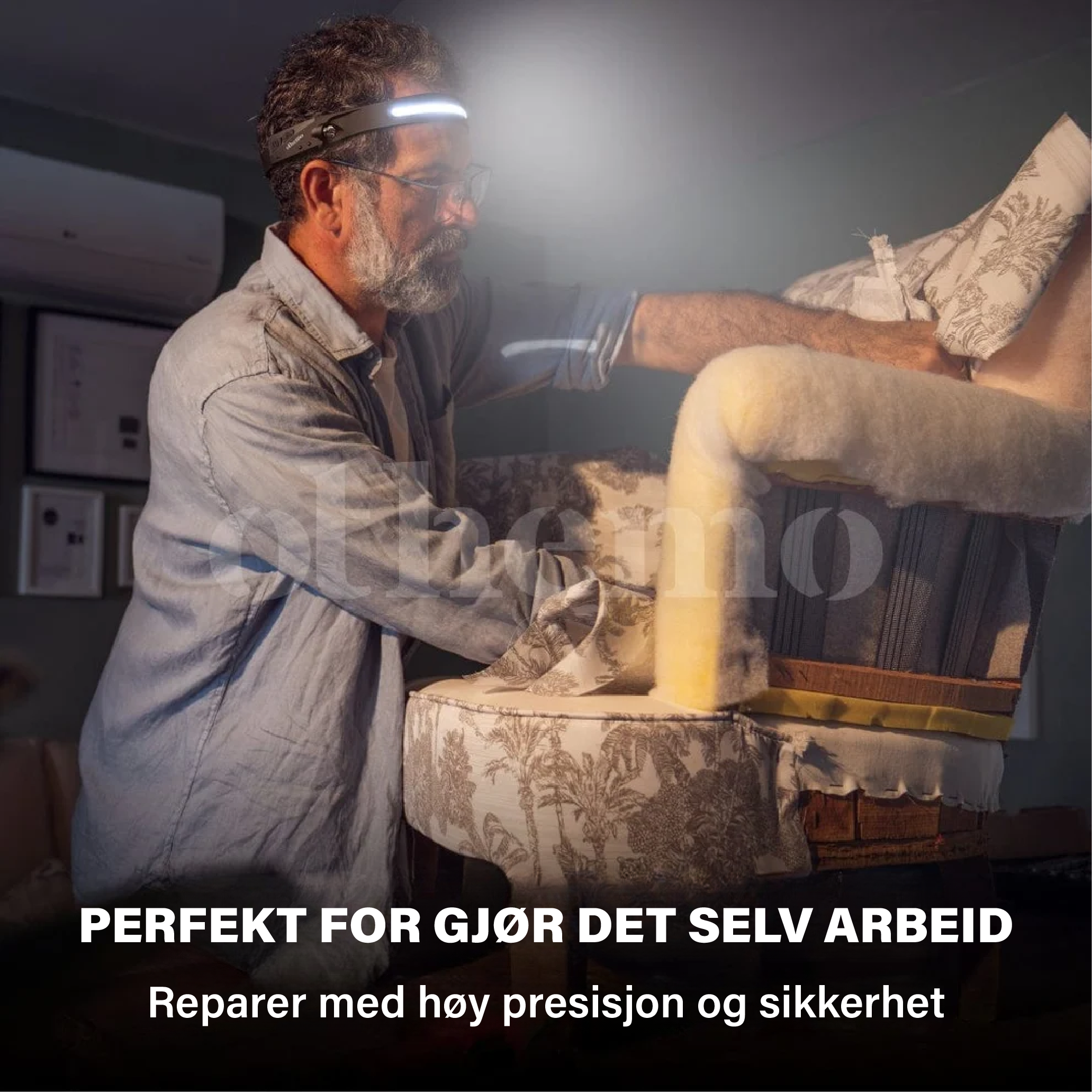 Holdbar Othemo LED-hodelykt, vanntett og pålitelig, optimal som arbeidslys for mekaniker og vedlikehold.
