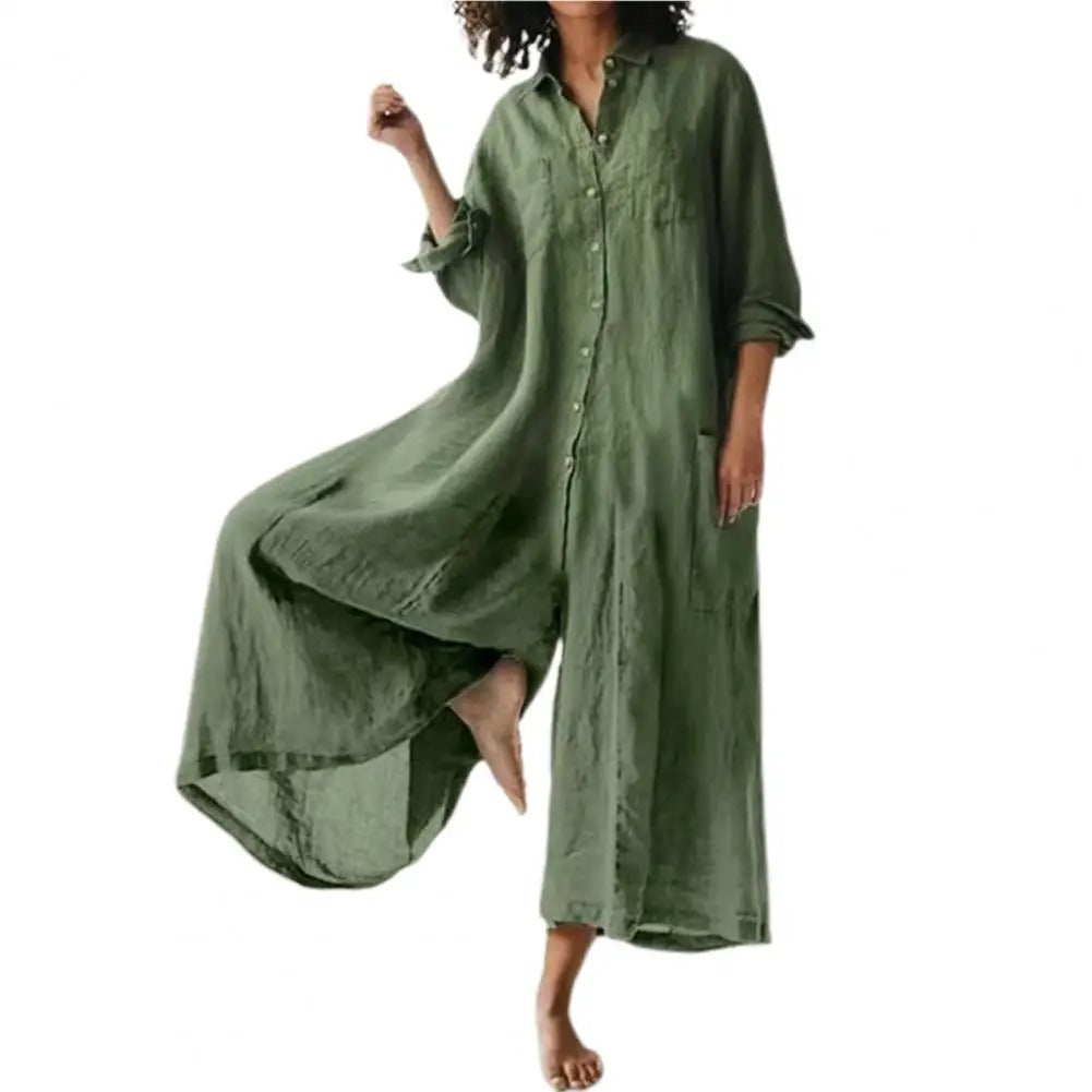 Dame lett oversized overall i grønn