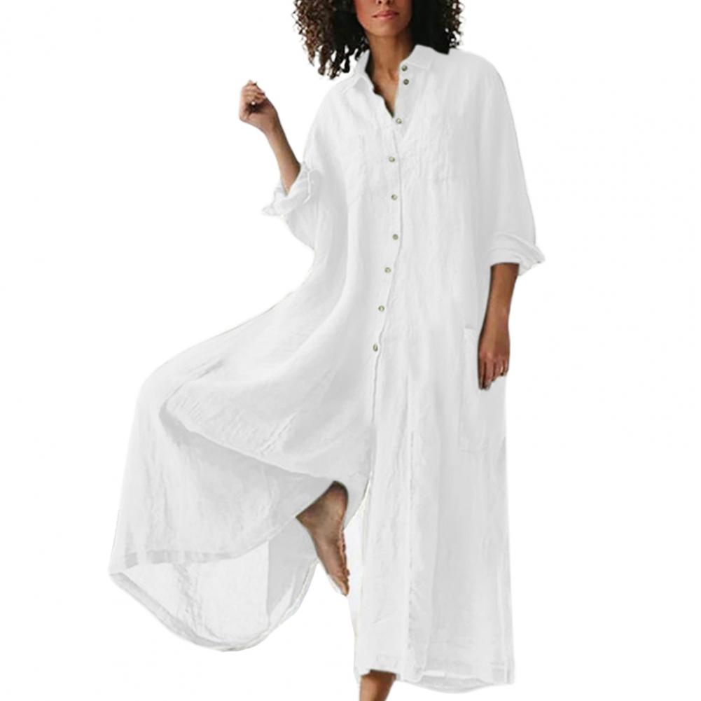 Dame lett oversized overall i hvit