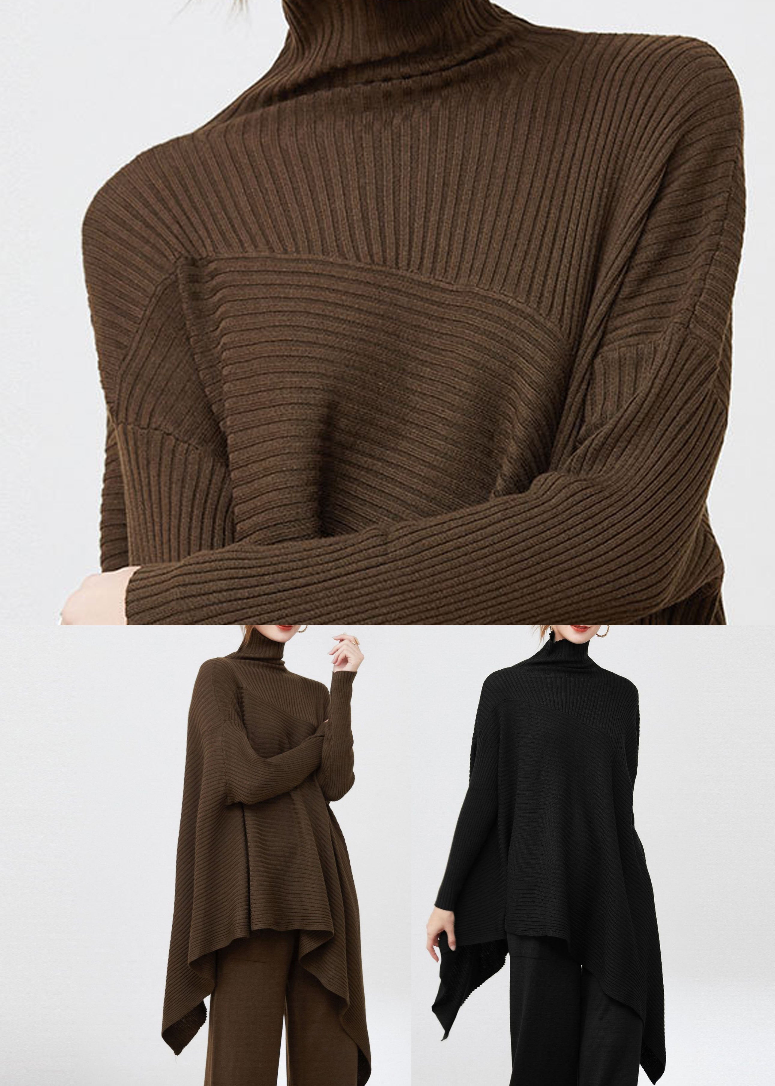 Myk og varm oversized damegenser med moderne asymmetrisk design. Perfekt langermet genser for kjølige dager.