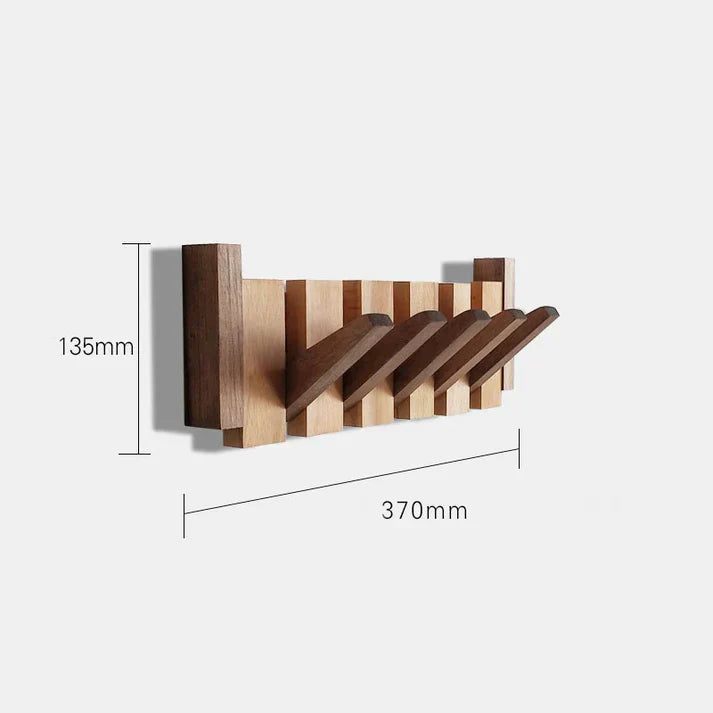 Naturlig tre knaggrekke med smart pianodesign. Ideell som veggknagg for soverom eller gangoppbevaring.
