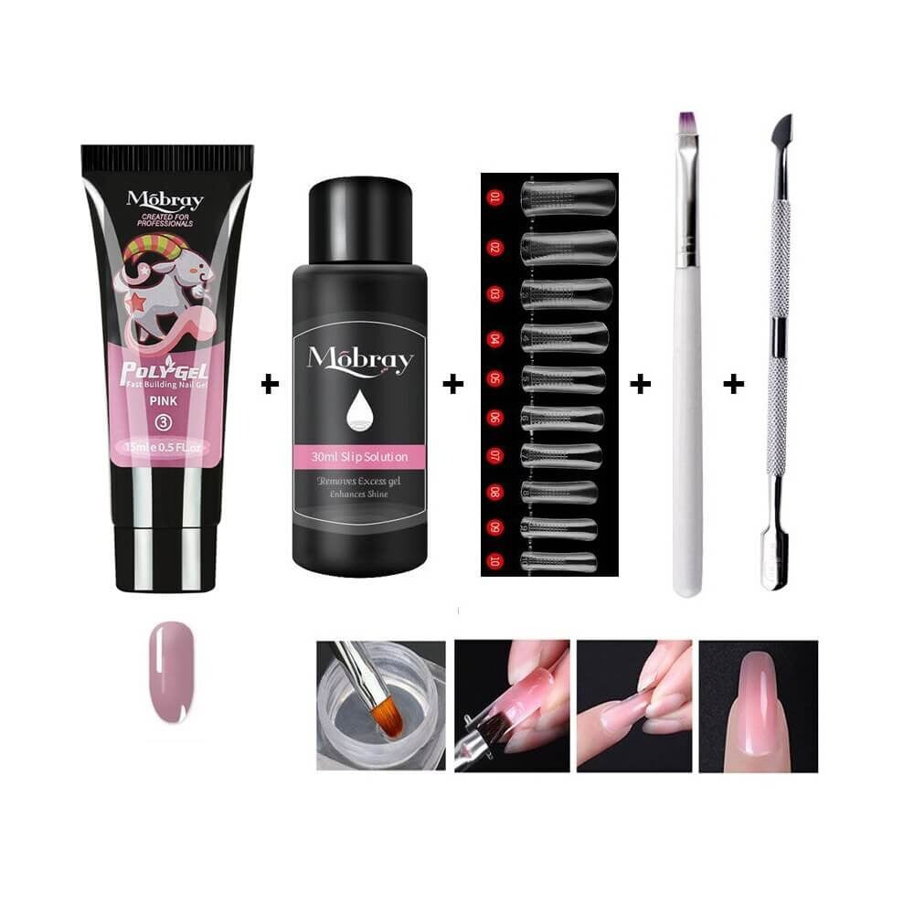 Lag fantastiske negler med Poly Gel Neglesett og UV Gel