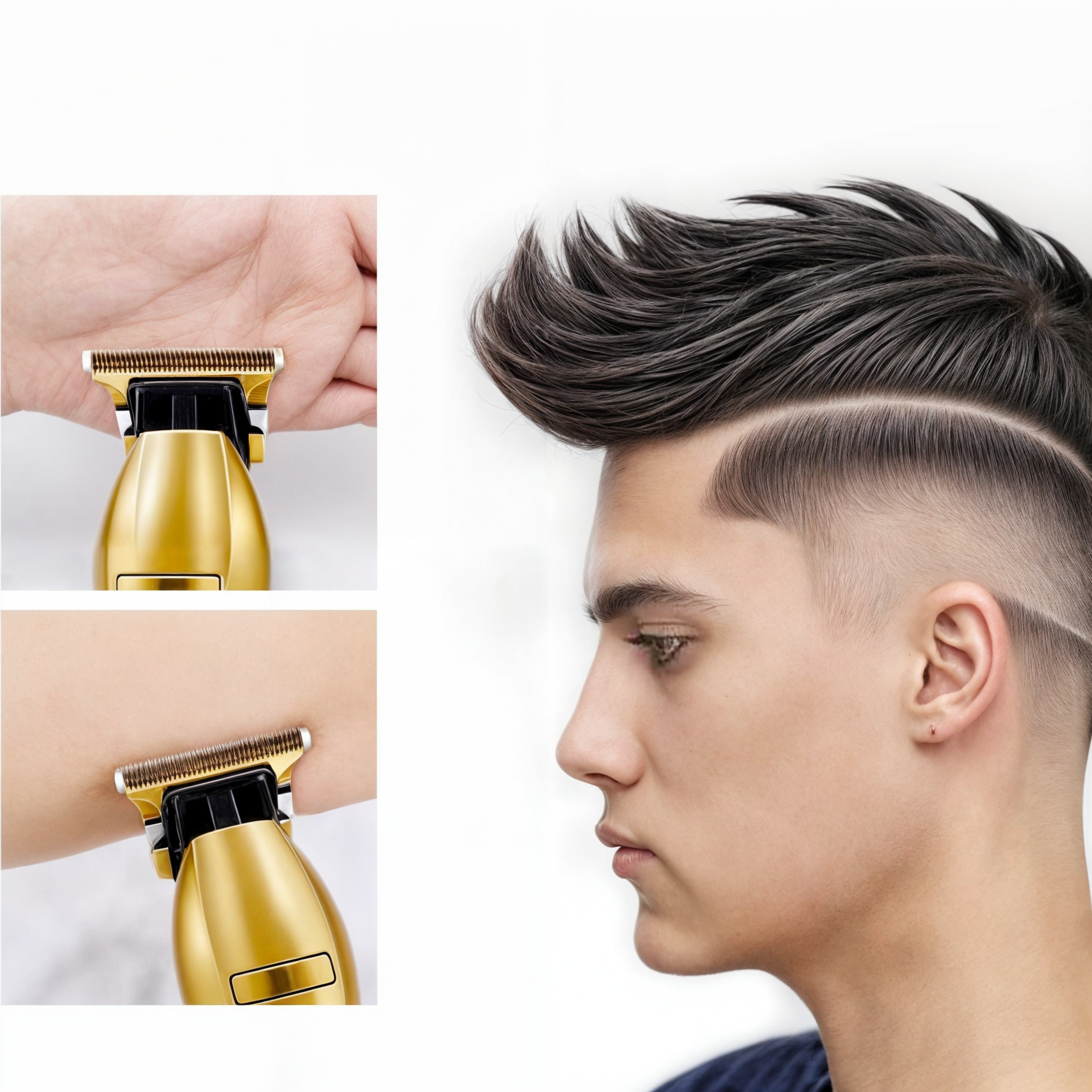 Nøyaktig barberingsmaskin og hårtrimmer for menn. Profesjonell, trådløs herreklipper.