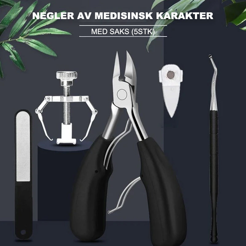 Skarp medisinsk negleklipper, ideell for å klippe inngrodde negler og svært tykke tånegler.