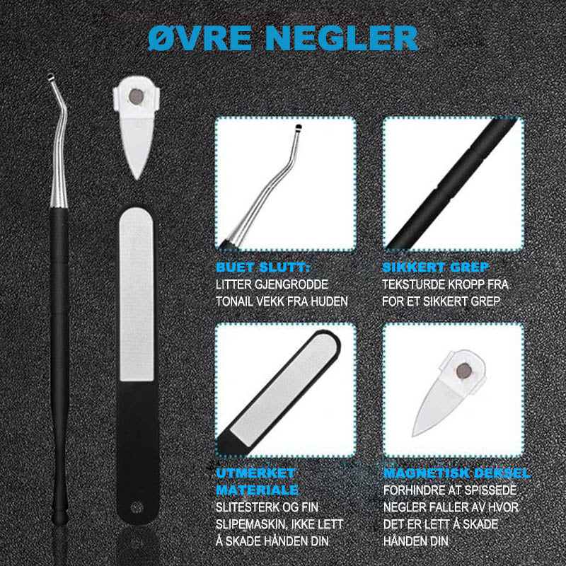Ergonomisk håndverktøy: Negleklipper designet for tykke og inngrodde negler. Effektiv og komfortabel pedikyr.