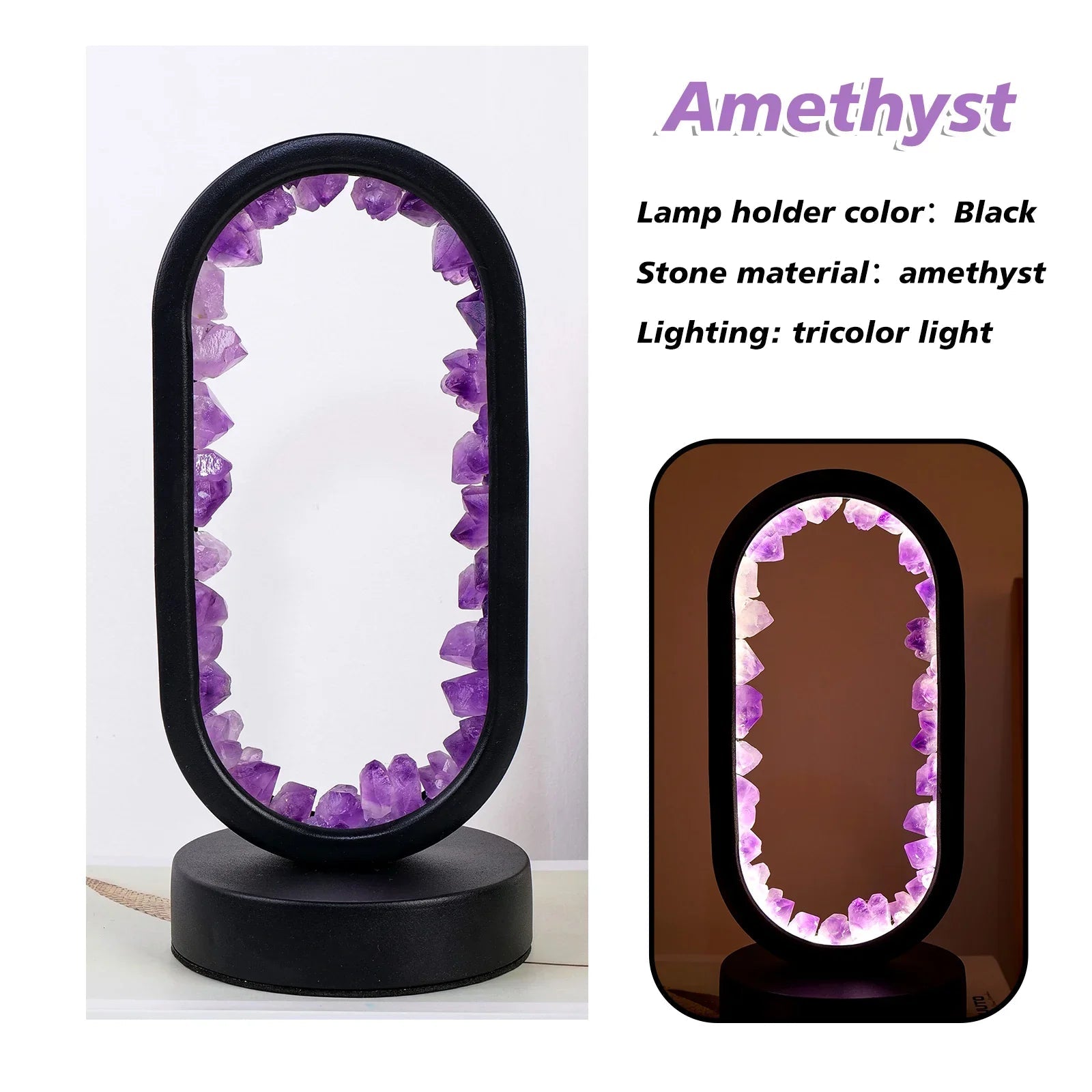 Ametystlampe for velvære, en naturlig krystallampe som fremmer avslapning og ro i ethvert rom.