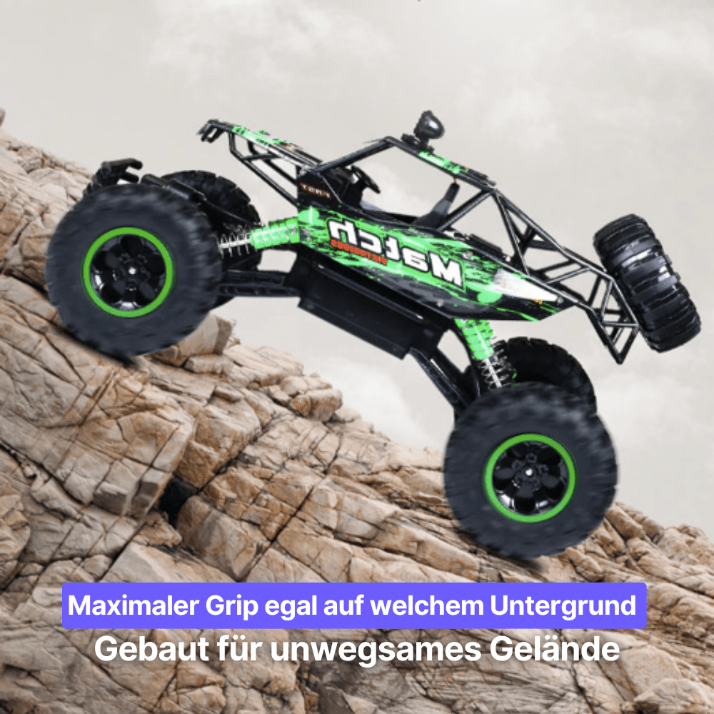 Kraftige dekk på en robust RC monstertruck, designet for overlegen off-road terrengkjøring.
