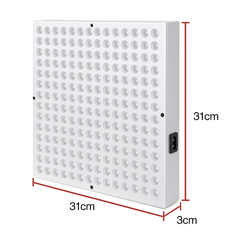 Effektivt LED-panel for rødlysterapi. Støtter hudfornyelse og velvære med målrettet lysbehandling.