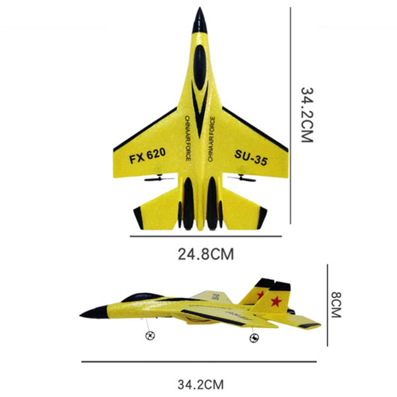 Gutt styrer fjernstyrt Fighter Glider, RC-fly for barn med radiokontroll