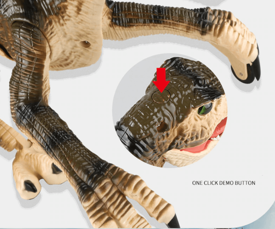 Gaveidé: Fjernstyrt dinosaur. En populær RC Velociraptor-leke som begeistrer alle barn med sin realistiske bevegelse.