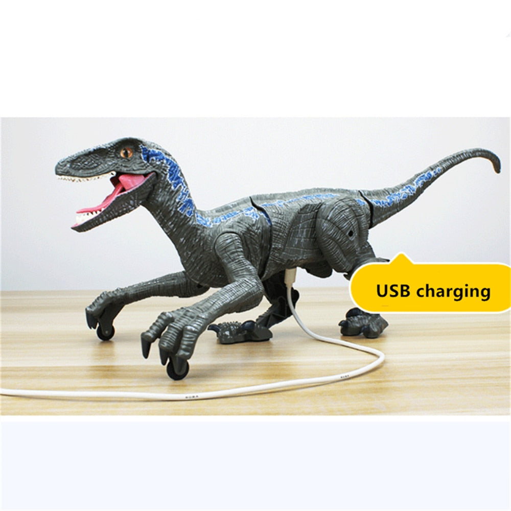 Interaktiv RC dinosaur. Spennende Velociraptor-figur med fjernkontroll, gir barn en livaktig dinosaur-opplevelse.