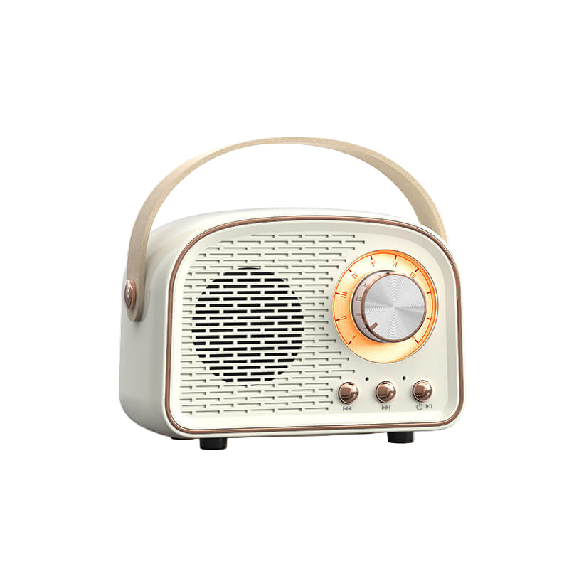 Retro Bluetooth høyttaler i vintage design. Nyt trådløs lydglede hjemme.