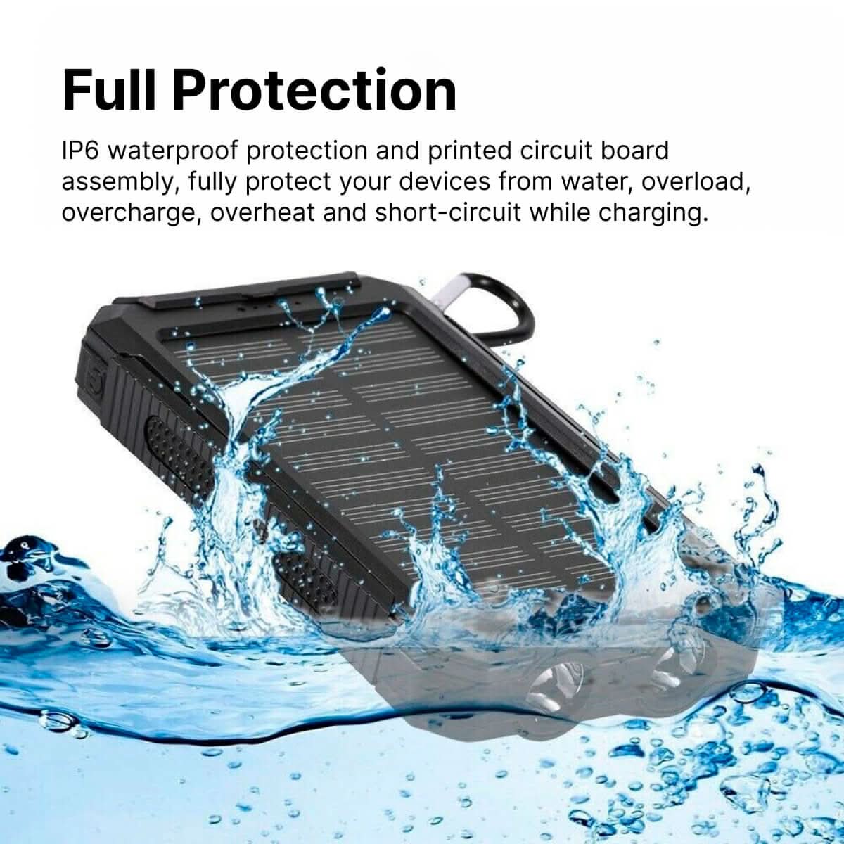 Slitesterk 30000mAh powerbank, vanntett og bærbar, perfekt for reise og nødstrøm.