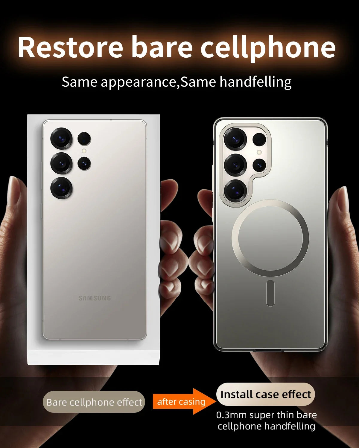 Robust beskyttelsesdeksel til Samsung Galaxy S25 Ultra. Støtsikker, med magnetisk lading. Moderne S25 Ultra tilbehør.