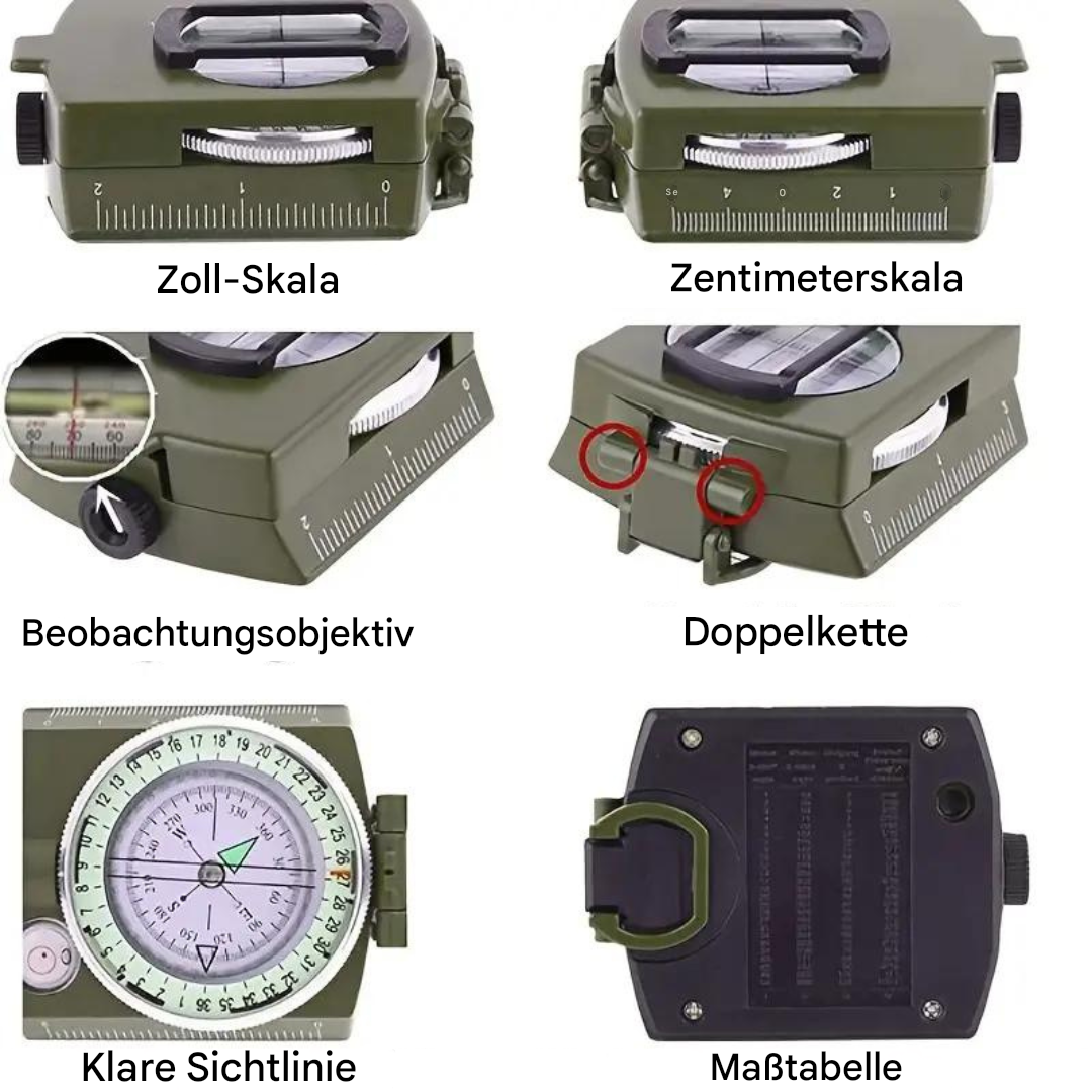 Dette robuste kompasset er uunnværlig for alle eventyr, fra fotturer til camping, med lang holdbarhet.