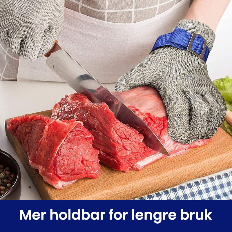 Metallhansker for sikker håndtering, en del av verktøysettet for profesjonell beskyttelse.
