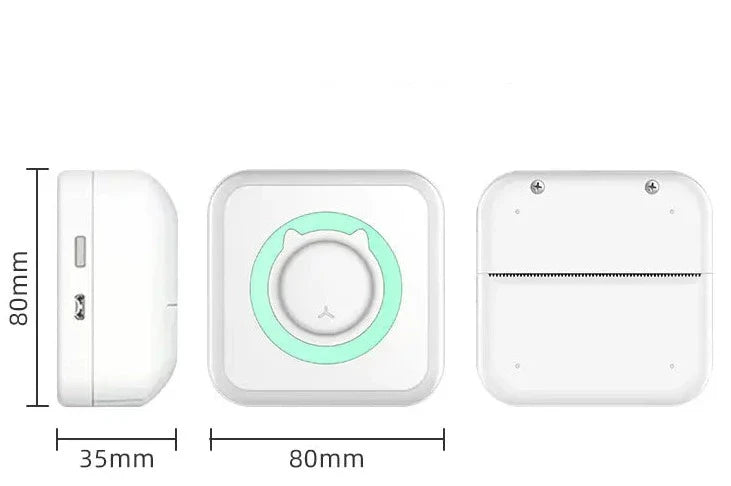 Kompakt Bluetooth skriver, blekkfri termisk utskrift av bilder, notater og små etiketter.