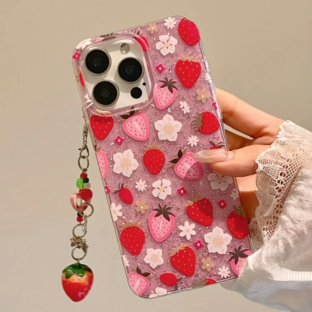 Rosa iPhone deksel med elegant blomsterdesign. Slank mobiltelefonbeskyttelse i TPU for personlig stil.