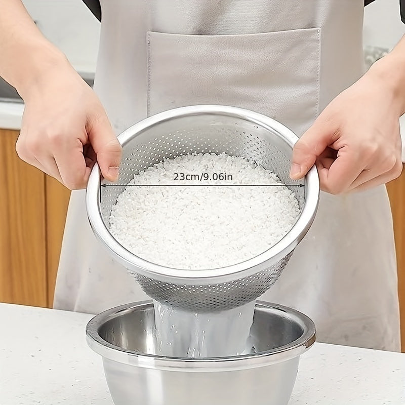 Solid miksebolle i rustfritt stål. Ideell for blanding av ingredienser og forberedelse av matlaging.