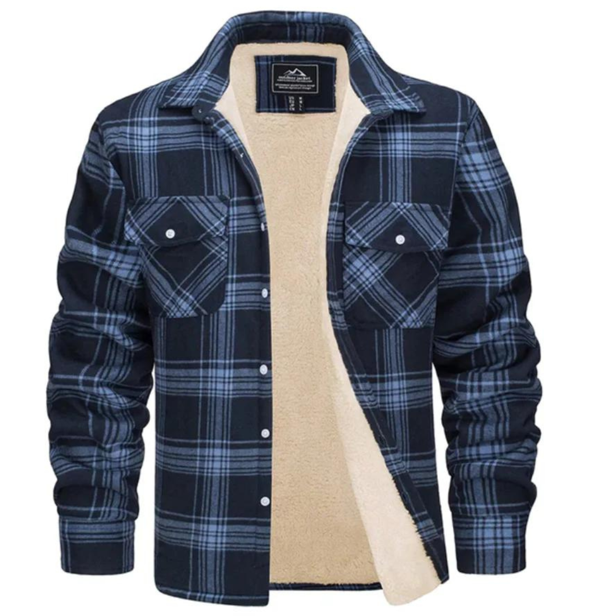 Rutete høstjakke for herre, tilbyr både stil og varme i et casual design.