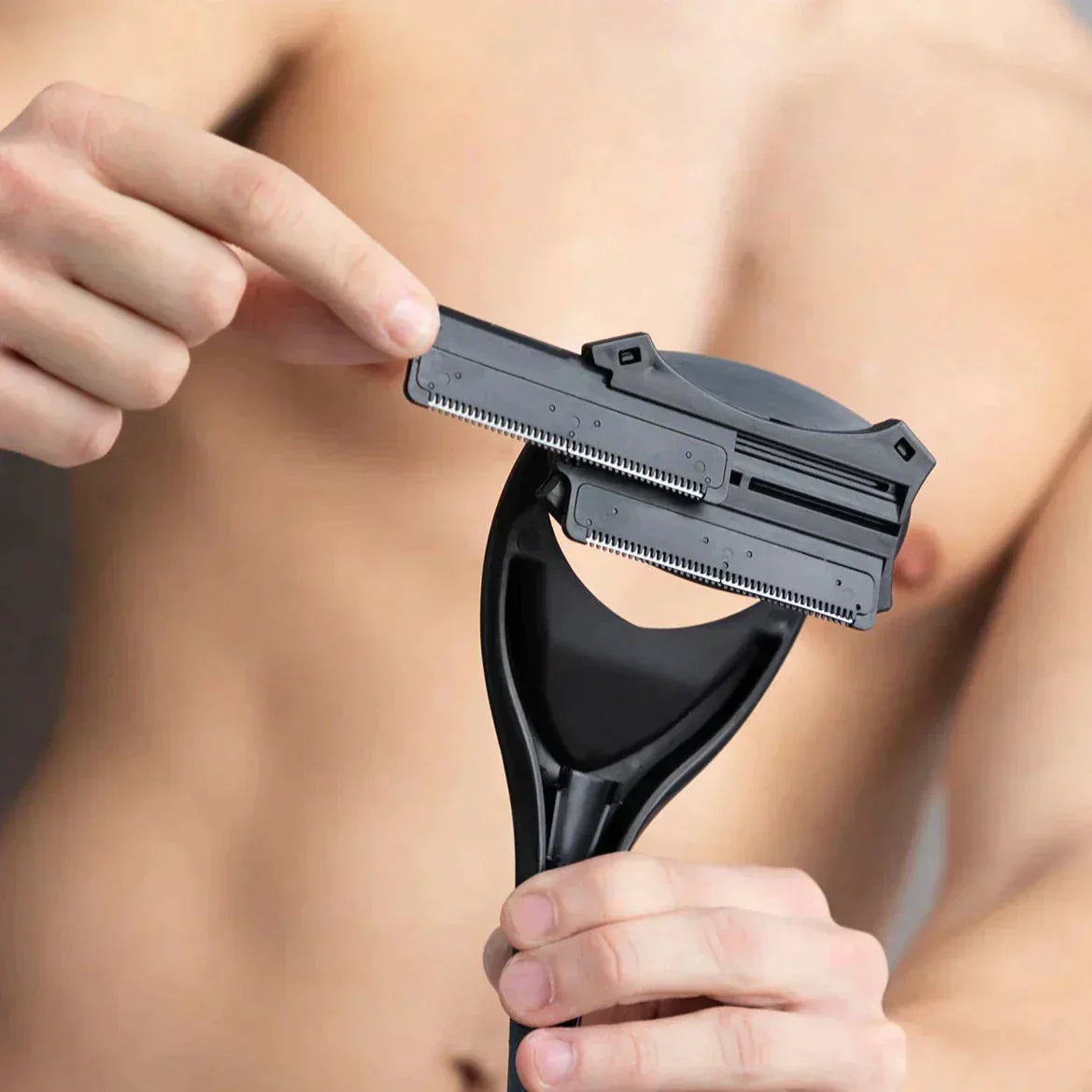 Unisex ryggbarberer med doble kniver. Ergonomisk design for effektiv og glatt rygg.