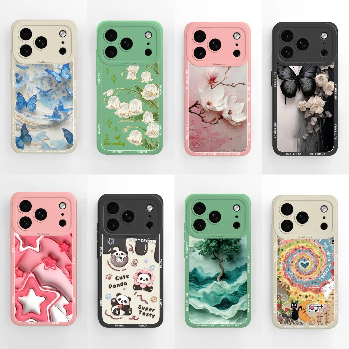 Fargerikt iPhone 17 deksel med tegneseriemønster. Støtsikker TPU, støtter trådløs lading.