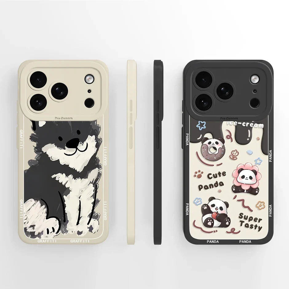 Søtt iPhone 17 deksel, tegneserie stil. TPU for støtsikkerhet, tynn design for trådløs lading.