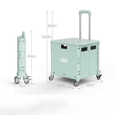 Bærbar transportvogn utfoldet med god plass, klar for camping, piknik eller shopping.