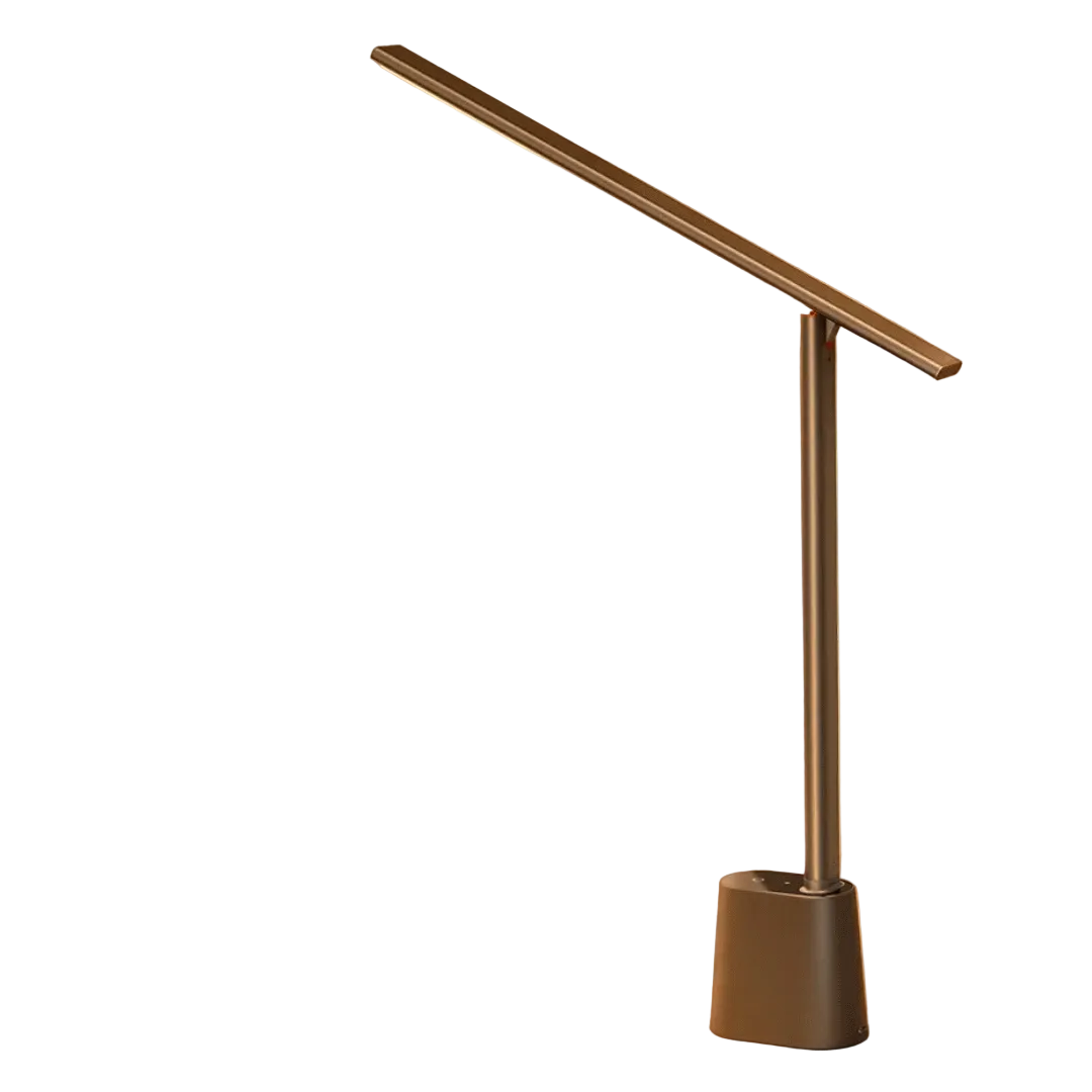 Sammenleggbar LED-bordlampe med dimbart lys, perfekt for moderne hjemmekontor og fleksibelt arbeidslys.
