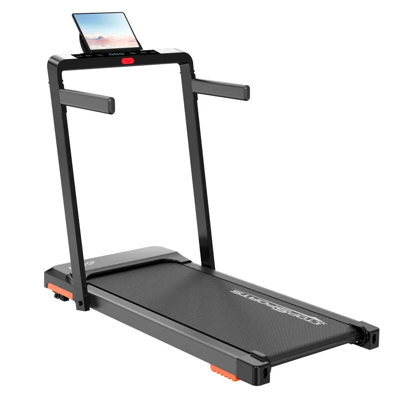 Sammenleggbar tredemølle for hjemmetrening. Kompakt, plassbesparende fitnessutstyr for en aktiv hverdag.