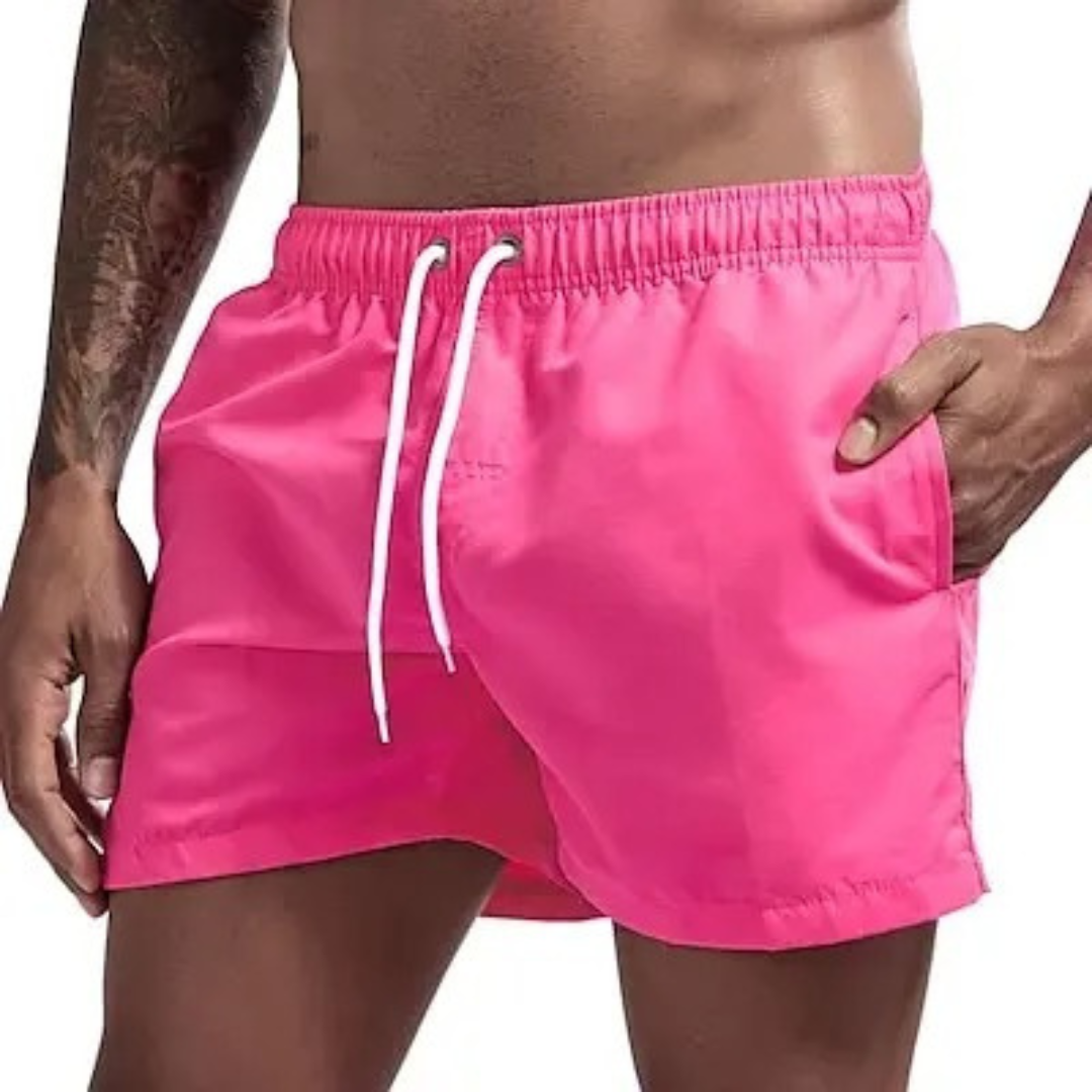 Herre badeshorts, hurtigtørkende, i stripete design, klar for sommeren.