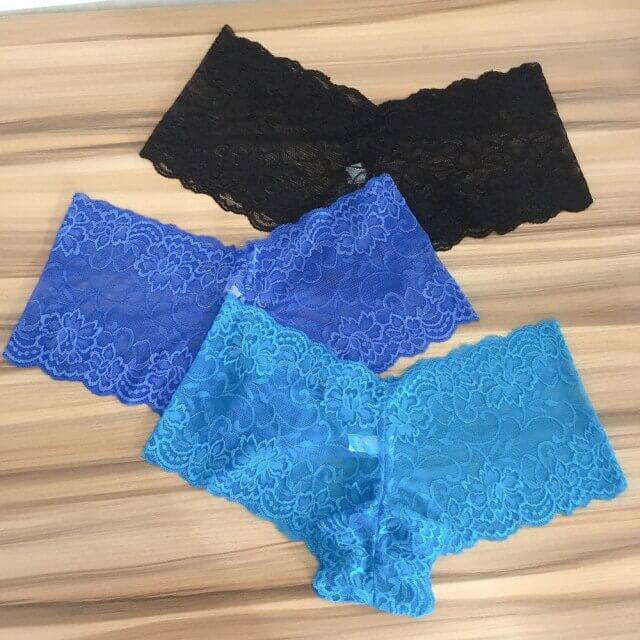 Assorterte blondetruser for kvinner, høy midje, sexy og komfortabelt undertøy.
