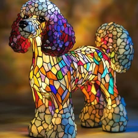 Sjarmerende 15 cm LED-bordlampe, USB, med unikt hundedesign og funksjonelt lys.