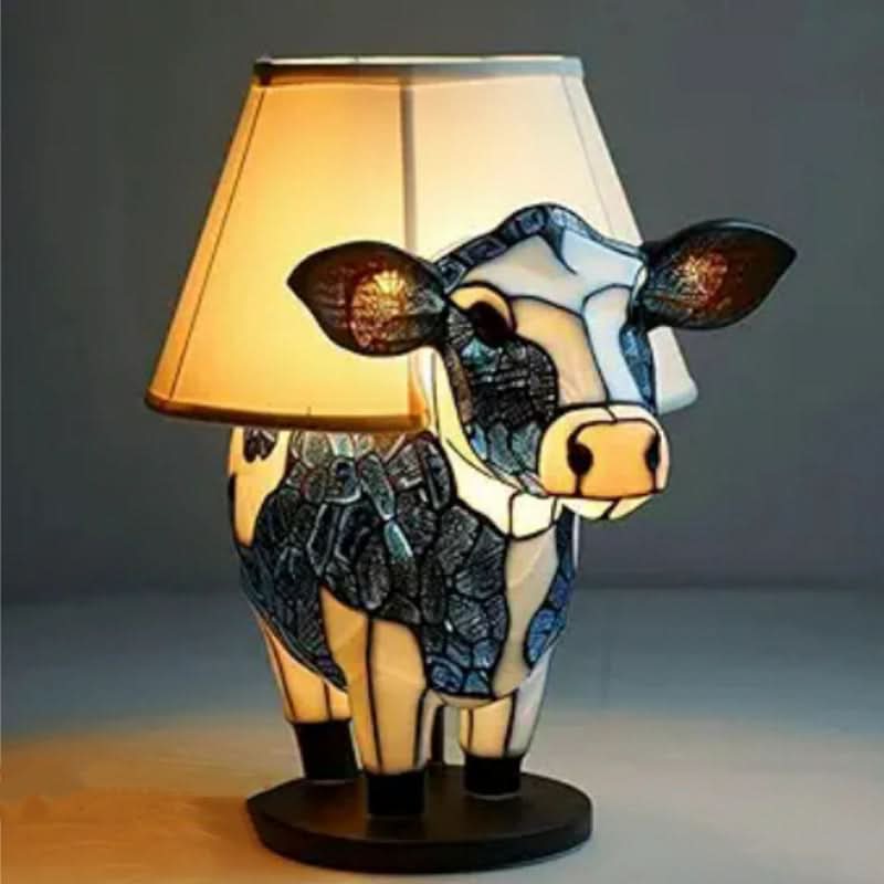 Elegant 15 cm LED-lampe, hundemotiv, gir et beroligende og varmt lys.