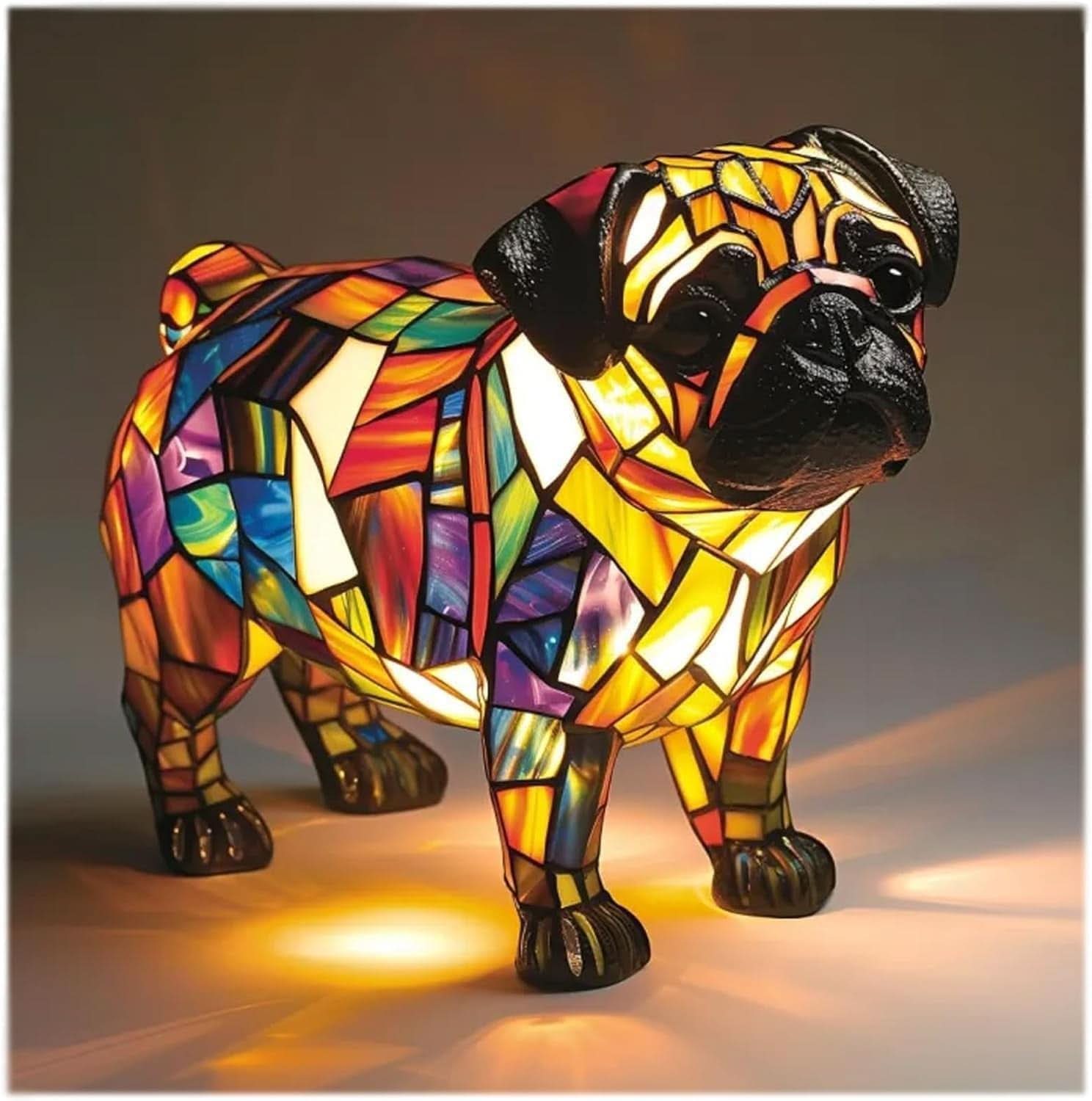 Interiørdetalj: 15 cm LED-nattlampe med hundedesign, USB, gir et sjarmerende lys.