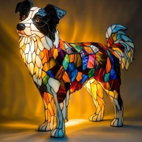 Hvit LED nattlampe i hundedesign, 15 cm USB, flott for moderne interiør og dekorasjon.
