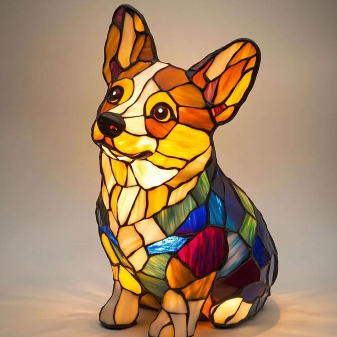 LED-nattlampe formet som en hund, 15 cm, gir beroligende lys på nattbordet.