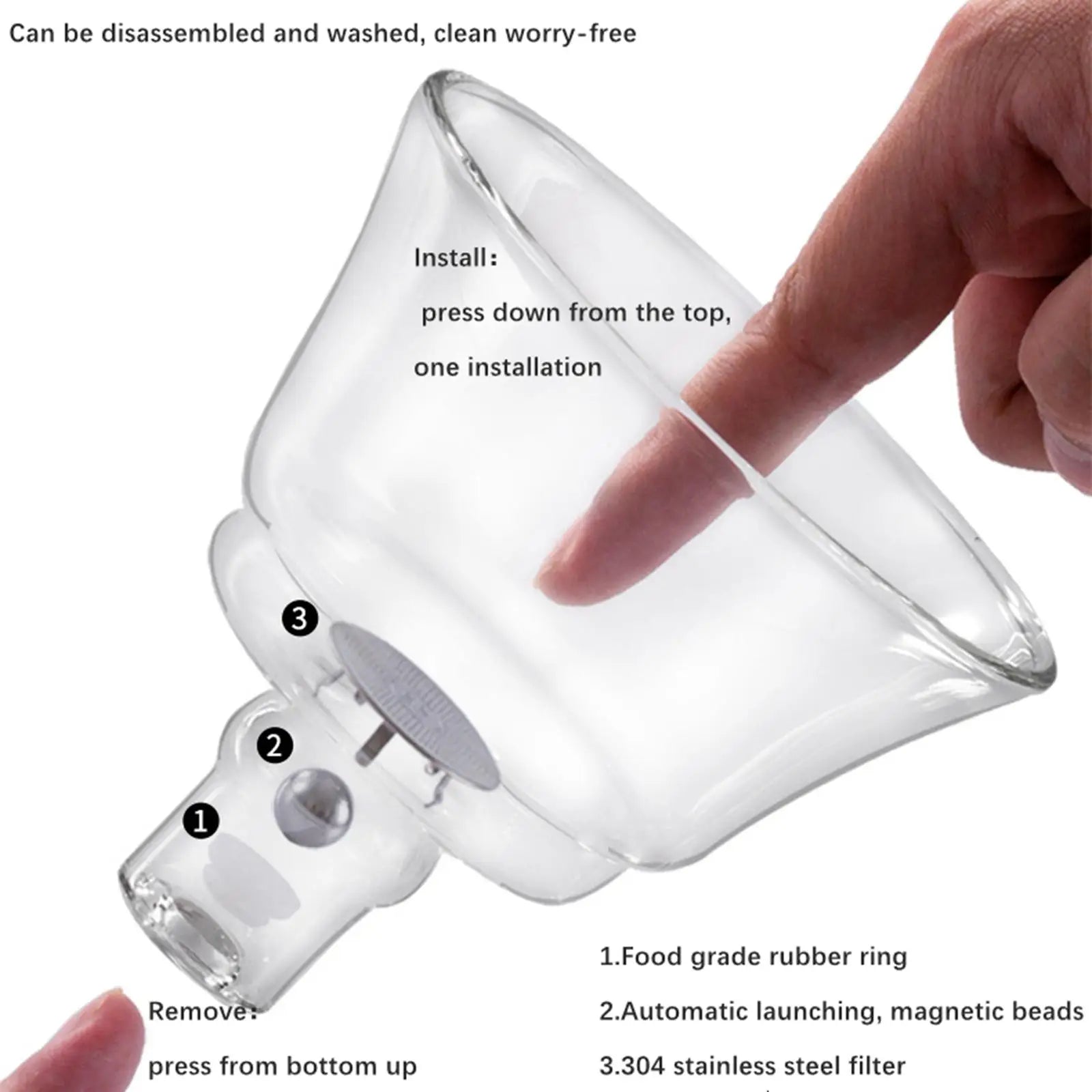 Robust glass-te-sett med panda- og bambusdesign. Perfekt for å servere din favoritt te.