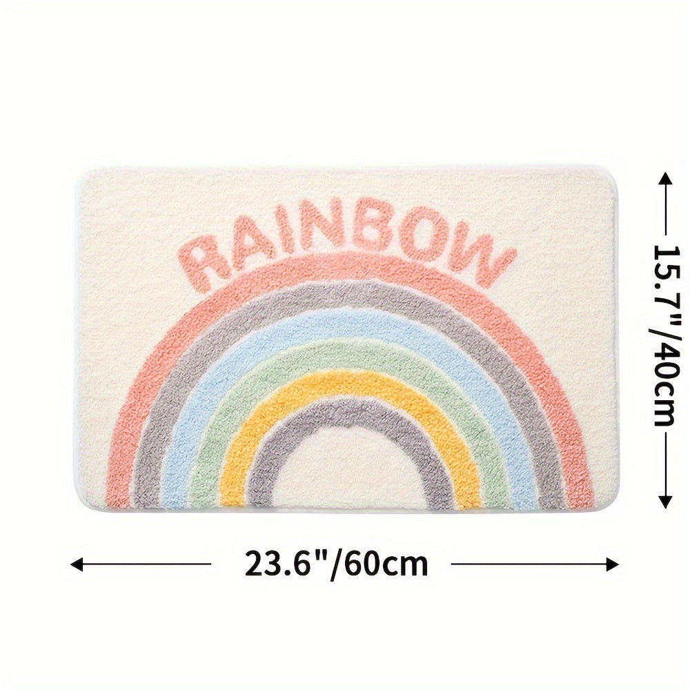 Beige mikrofiber badematte, superabsorberende og sklisikker. Hurtigtørkende komfort for baderom.