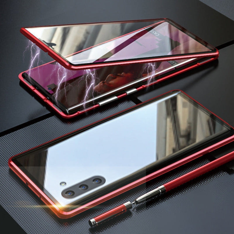 Lett magnetisk telefondeksel med herdet glass. Robust beskyttelse i slank design, mot riper og støt for mobilen.