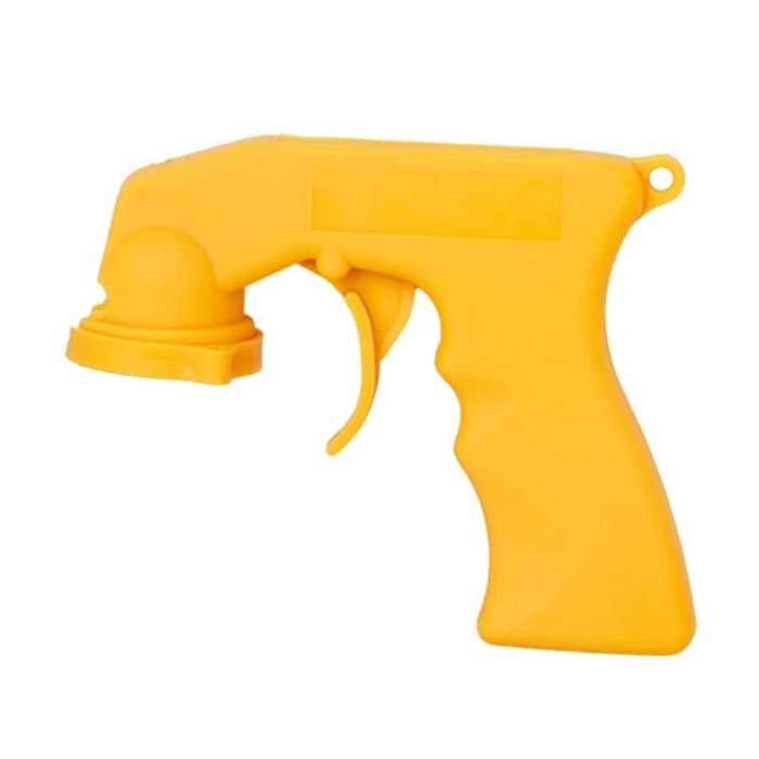 Praktisk verktøy for spraymaling; aerosolsprøytepistol med sprayboksfeste.