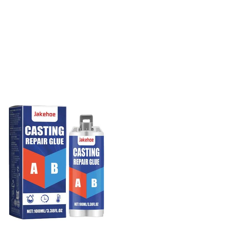 Sterk 2K reparasjonslim for metallstøping, 100 ml tube. Epoksylim for varige metallreparasjoner og binding.