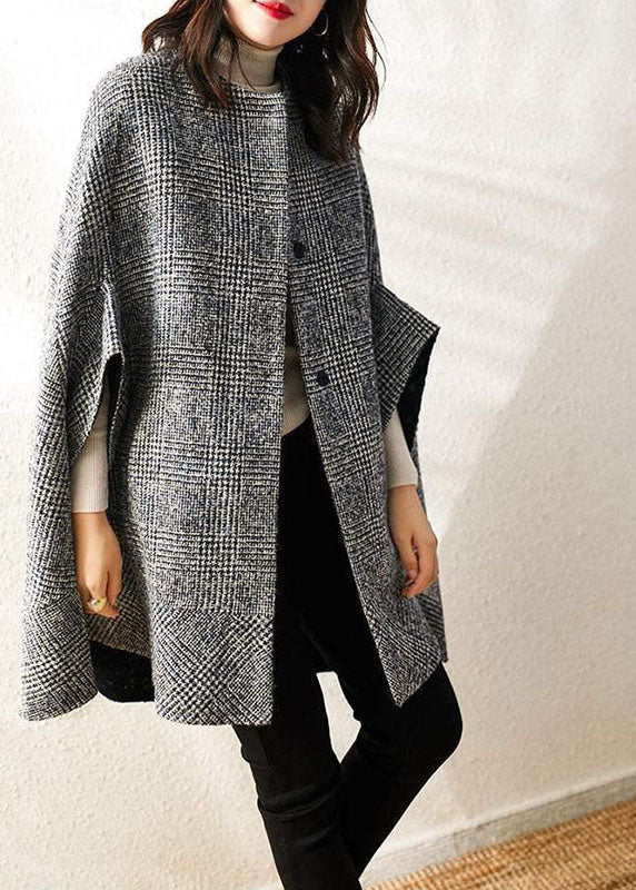 Rutete dame parkas, løs passform, o-hals og trekvart ermer. Perfekt yttertøy for casual dager.