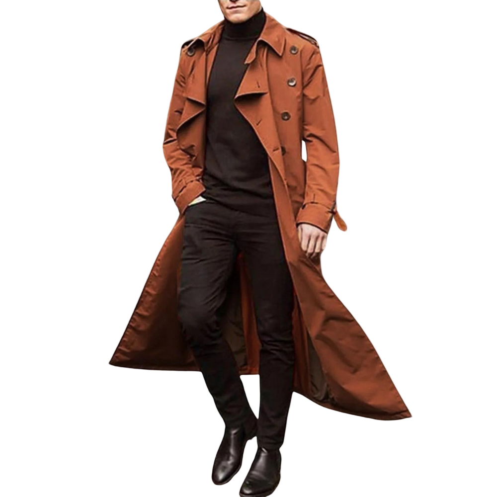 Stilig herre trenchcoat for en avslappet, men sofistikert menns stil. Ideell høst- og vinterjakke.