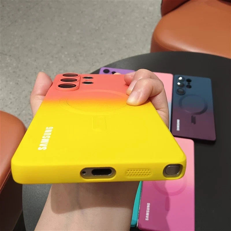 Trendy og beskyttende skall til Samsung Galaxy, med myk overgang i gradient farger. Silikondeksel for hverdagsbruk.
