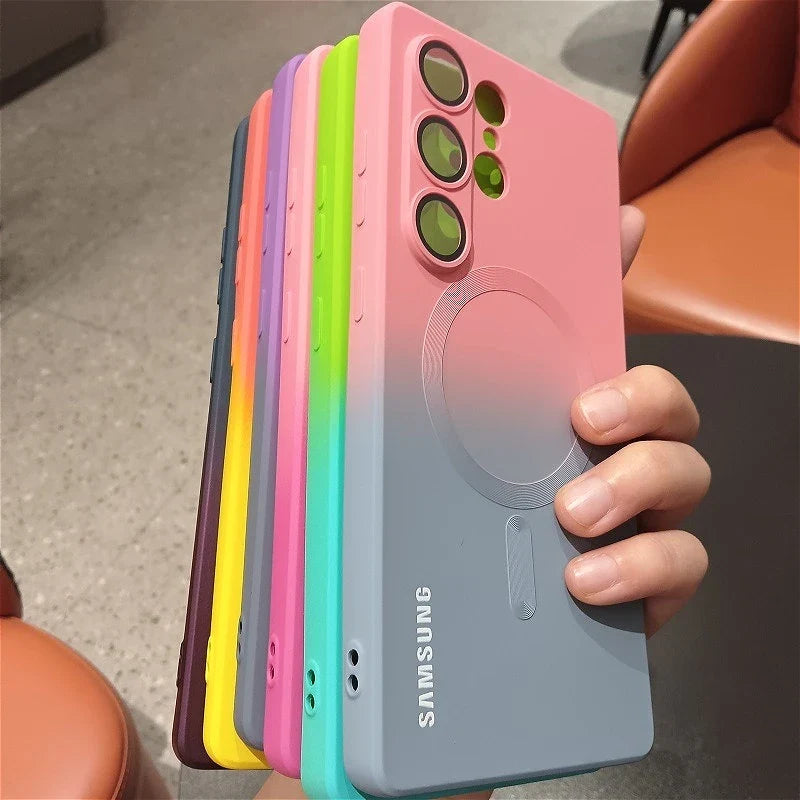 Elegant gradient Samsung Galaxy deksel i silikon. Støtsikkert og stilig, perfekt for å beskytte mobilen din.