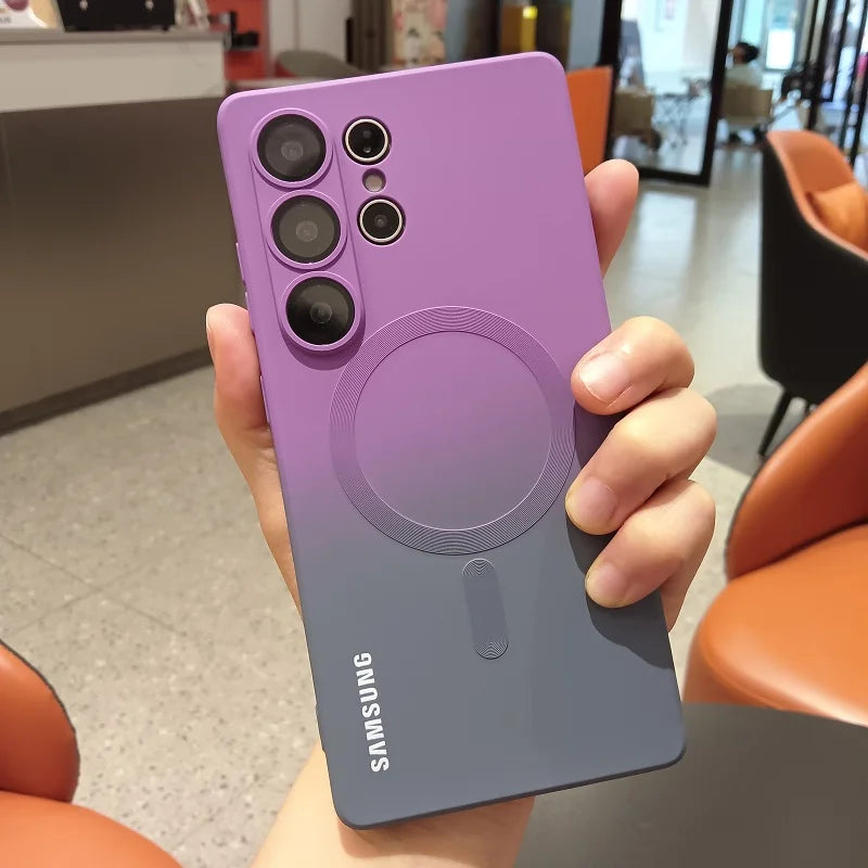 Innovativt mobildeksel til Samsung Galaxy S-serie. Gradientfarge, silikon og robust beskyttelse mot riper.